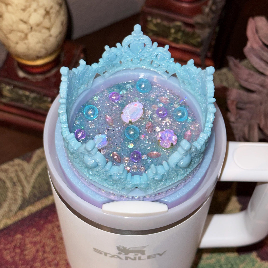 Good Witch Rhinestone Ombre Crown Topper for your Glinda Stanley tumbler, 20 30 40 oz