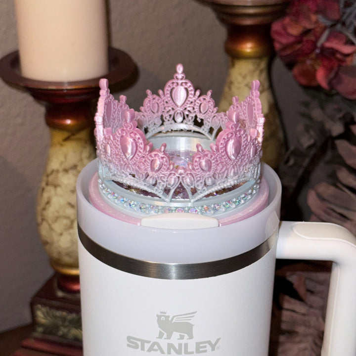 Good Witch Rhinestone Ombre Crown Topper for your Glinda Stanley tumbler, 20 30 40 oz