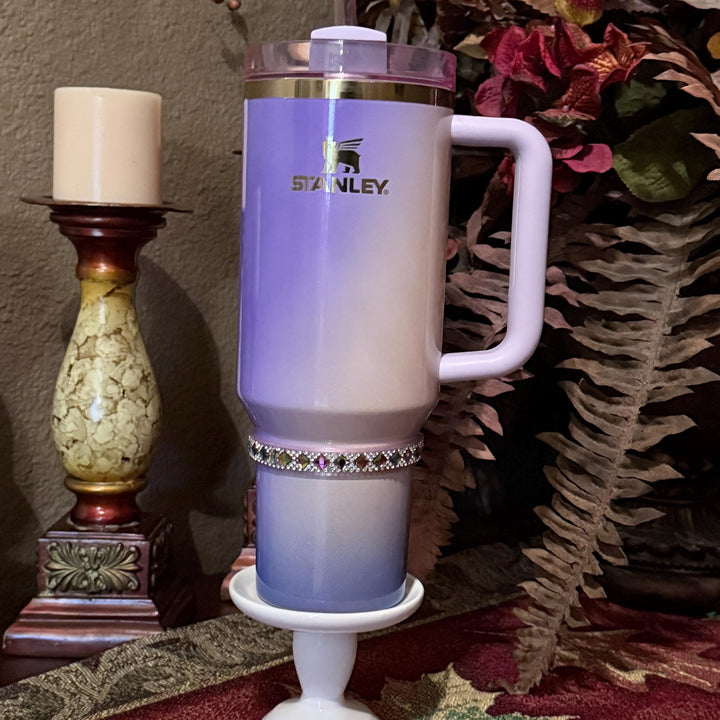 Irridescent Rhinestone Mini Bangle Band for Stanley tumblers, accent jewelry goes great above bracelet stack