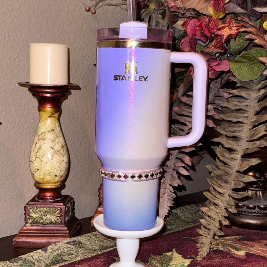 Irridescent Rhinestone Mini Bangle Band for Stanley tumblers, accent jewelry goes great above bracelet stack