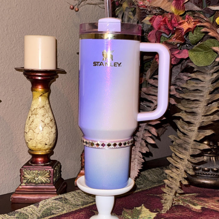 Irridescent Rhinestone Mini Bangle Band for Stanley tumblers, accent jewelry goes great above bracelet stack