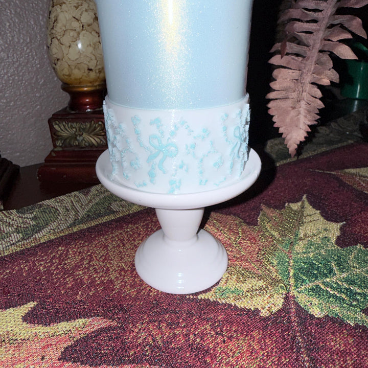 White Shimmer LSF Couquette Ribbon Bow lid topper, handle charms, white tumbler boot, Fit the Love Shack Fancy Stanley, Unique Accessories