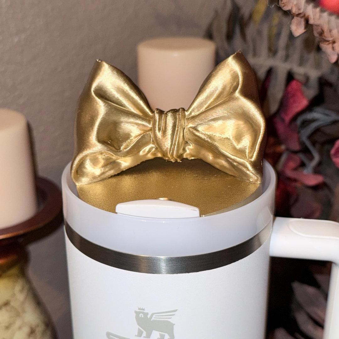 NEW Gold LSF Couquette Ribbon Bow Tumbler Boot, lid topper, handle charms, Fit the Love Shack Fancy Stanley, Unique Accessories