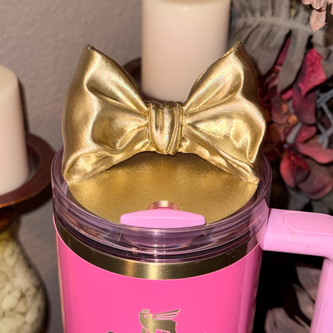 NEW Gold LSF Couquette Ribbon Bow Tumbler Boot, lid topper, handle charms, Fit the Love Shack Fancy Stanley, Unique Accessories
