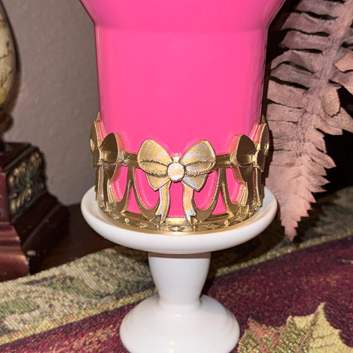 NEW Gold LSF Couquette Ribbon Bow Tumbler Boot, lid topper, handle charms, Fit the Love Shack Fancy Stanley, Unique Accessories