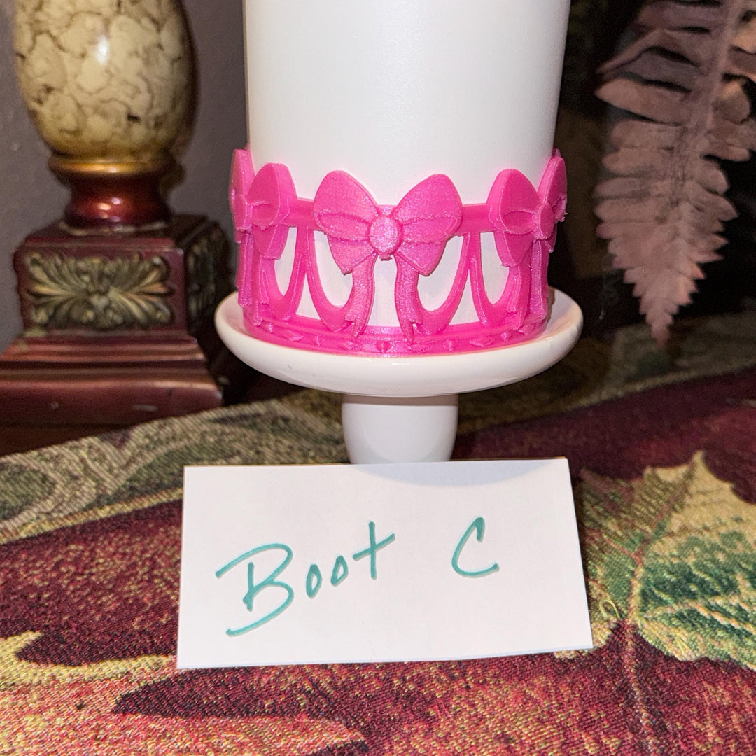 NEW Pink Punch LSF Couquette Ribbon Bow Tumbler Boot, lid topper, handle charms, Fit the Love Shack Fancy Stanley, Unique Accessories