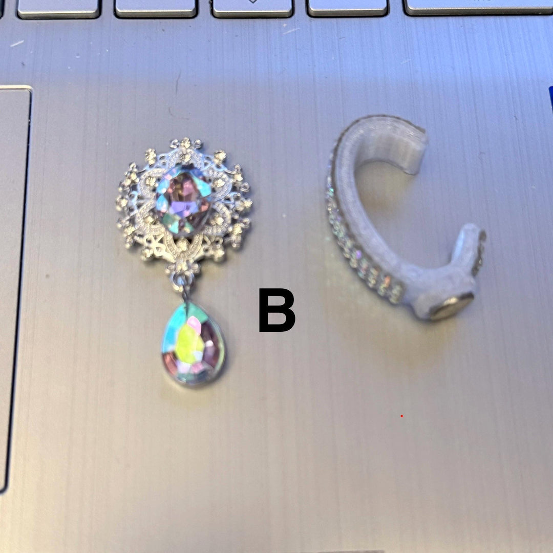 Starlit Iris Lavender Lilac Iridescent Rhinestone Princess Accessories for Stanley tumblers, Princess Crown Topper Bling Bangle Band