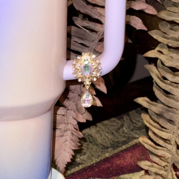 Beautiful Gold and Silver Gemstone Hanging Rhinestone Cup Handle Clip – Magnetic Tumbler Charm Accessory