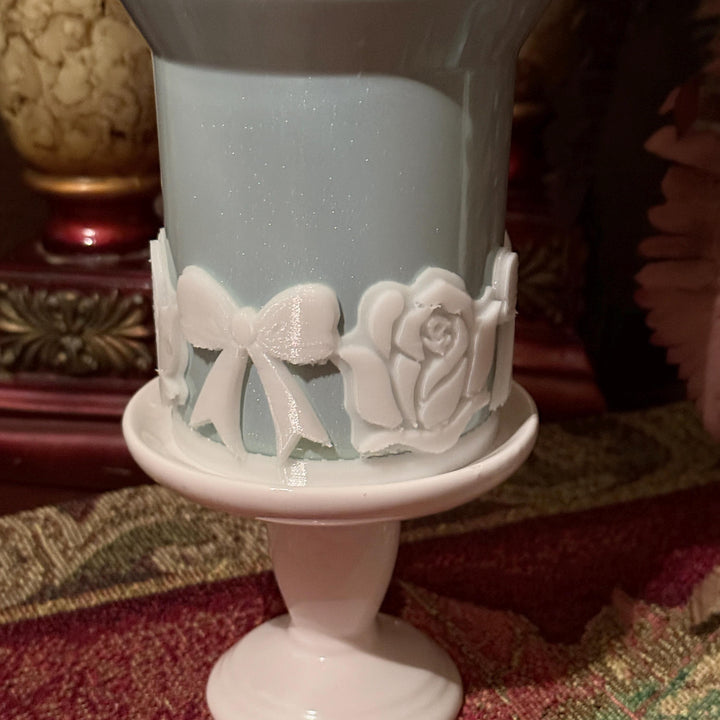 White Shimmer LSF Couquette Ribbon Bow lid topper, handle charms, white tumbler boot, Fit the Love Shack Fancy Stanley, Unique Accessories