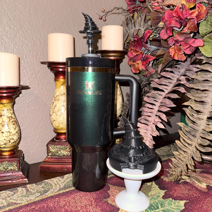 Wickedly Witch Black Hat Tumbler Topper Accessories that fit Stanley 20/30 ad 40 oz Tumblers