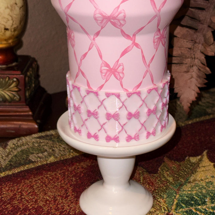 NEW Pink Punch LSF Coquette Ribbon Bow Tumbler Boot, lid topper, handle charms, Fit the Love Shack Fancy Stanley, Unique Accessories