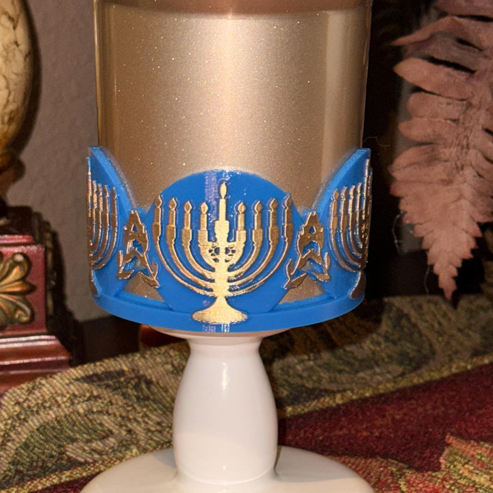 Hanukkah Menorah Jewish Holiday Ceremonial Tumbler Boot, Protective Sleeve, Stanley Tumbler Accessories