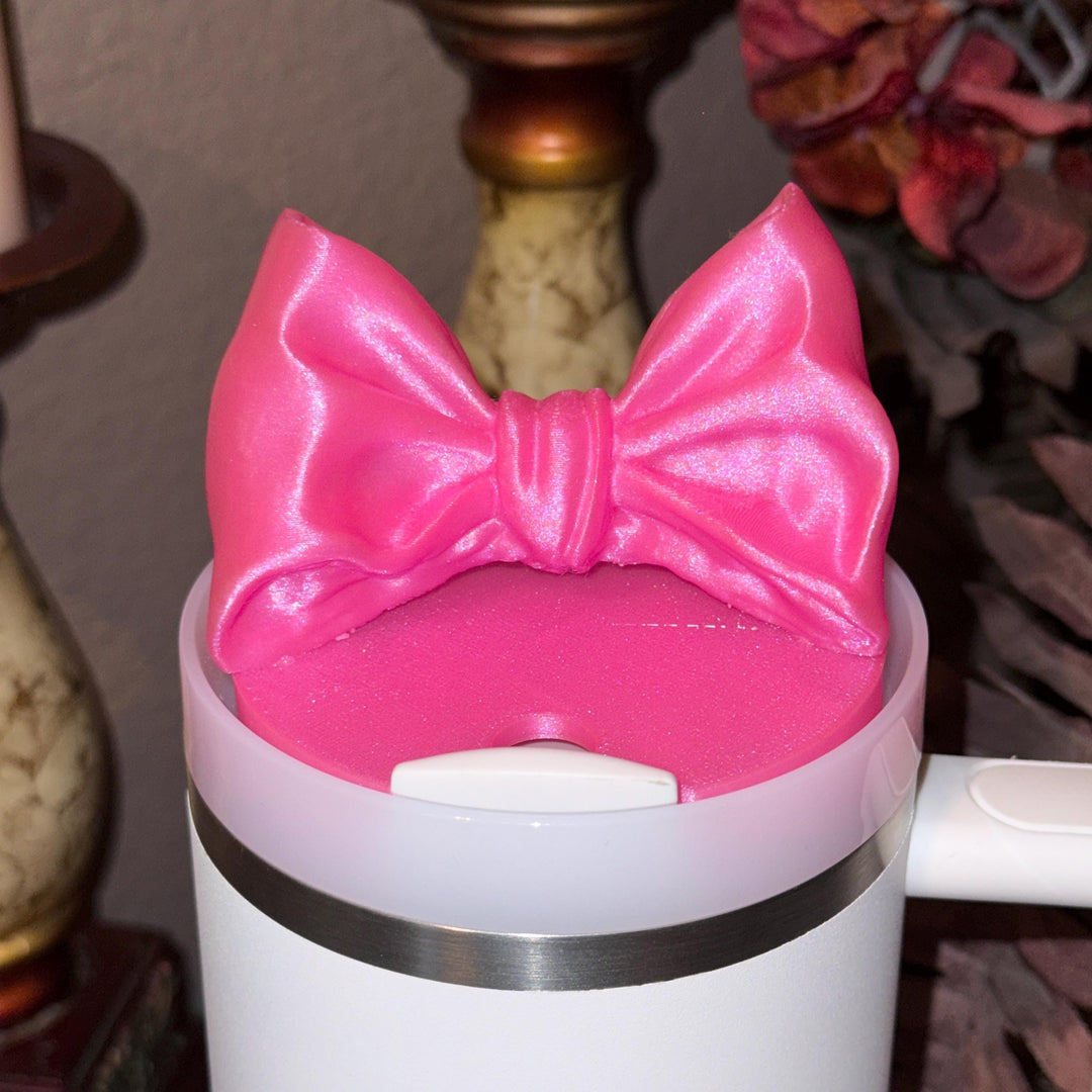 NEW Pink Punch LSF Coquette Ribbon Bow Tumbler Boot, lid topper, handle charms, Fits Stanley and other brands, Unique Accessories
