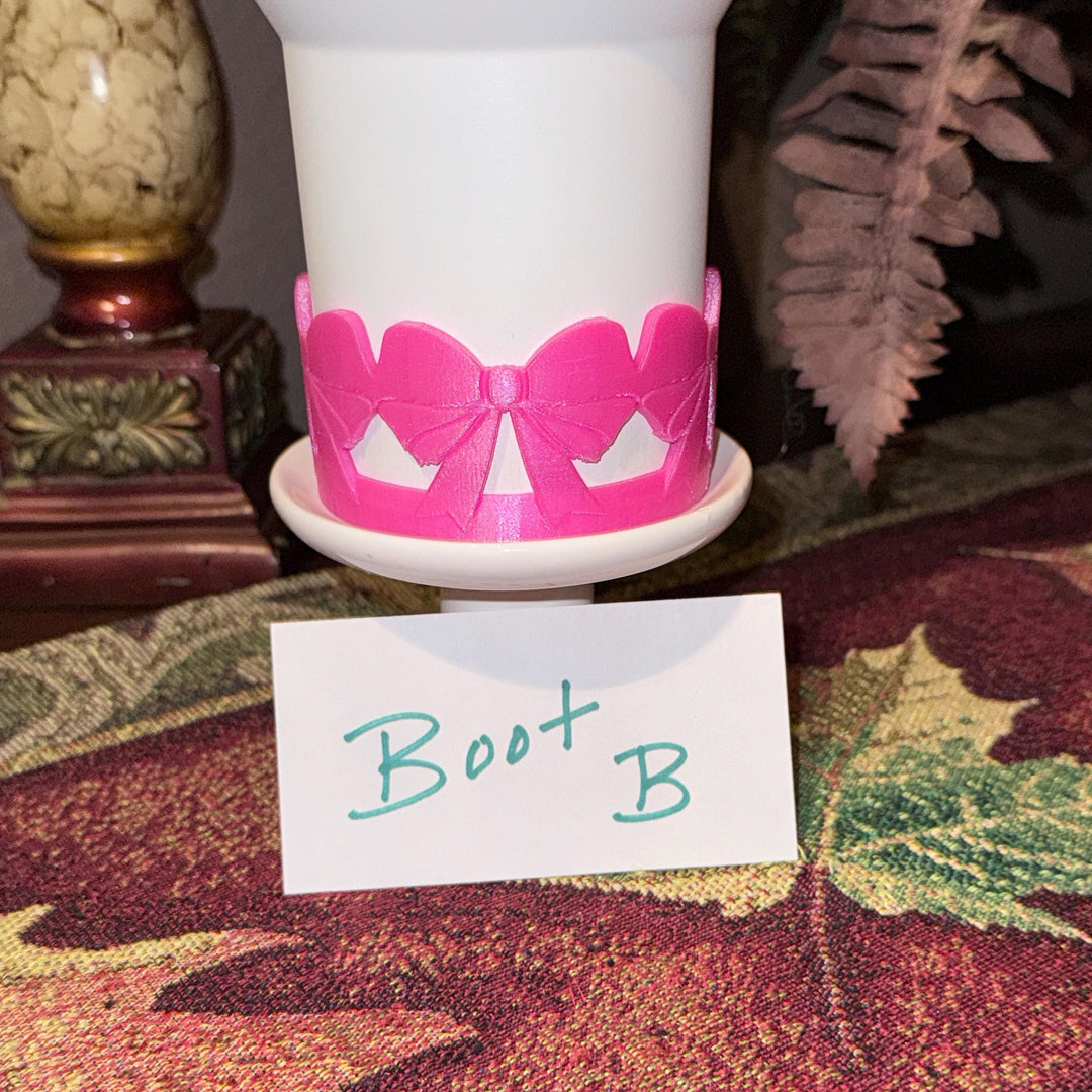 NEW Pink Punch LSF Couquette Ribbon Bow Tumbler Boot, lid topper, handle charms, Fit the Love Shack Fancy Stanley, Unique Accessories