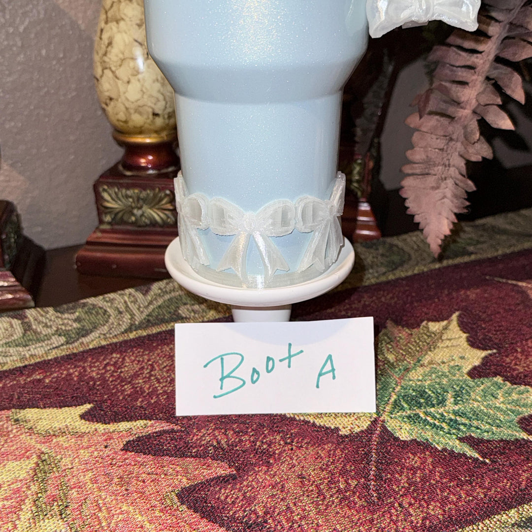NEW Translucent Clear LSF Couquette Ribbon Bow Tumbler Boot, lid topper, handle charms, Fit the Love Shack Fancy Stanley, Unique Accessories