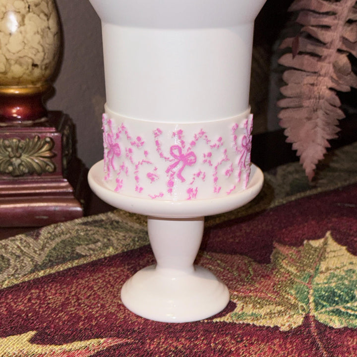 NEW Pink Shimmer LSF Couquette Ribbon Bow Tumbler Boot, lid topper, handle charms, Fit the Love Shack Fancy Stanley, Unique Accessories