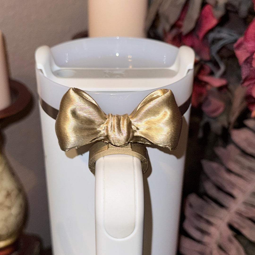 NEW Gold LSF Couquette Ribbon Bow Tumbler Boot, lid topper, handle charms, Fit the Love Shack Fancy Stanley, Unique Accessories