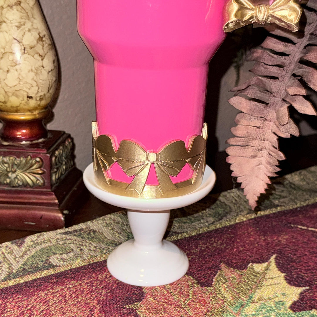 NEW Gold LSF Couquette Ribbon Bow Tumbler Boot, lid topper, handle charms, Fit the Love Shack Fancy Stanley, Unique Accessories