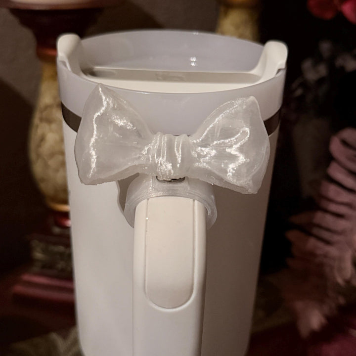 NEW Translucent Clear LSF Couquette Ribbon Bow Tumbler Boot, lid topper, handle charms, Fit the Love Shack Fancy Stanley, Rose Bow Design