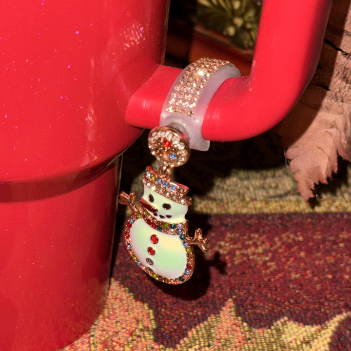 Beautiful Christmas Handle Clip Magnetic Tumbler Charm Accessory, fit 20/30 or 40 oz tumblers, unique gift, tree, Ho Ho Ho, reindeer, cookie