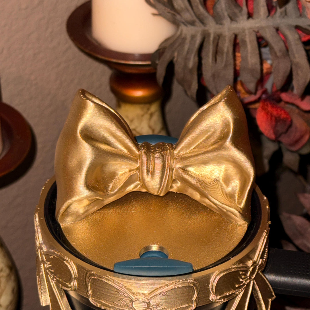 NEW Gold Coquette Bow Collection, Tumbler Boot, halo, middle bangle and handle charms, Shimmery Stylish Elegant, Fits Stanley Black Honey