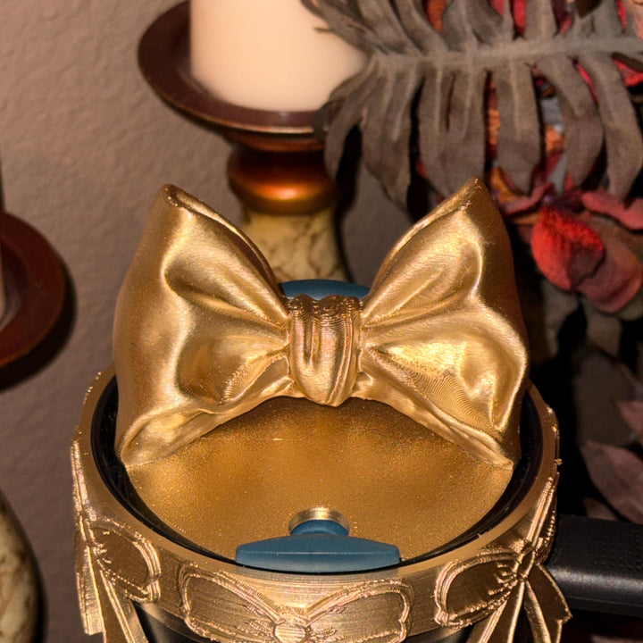 NEW Gold Coquette Bow Collection, Tumbler Boot, halo, middle bangle and handle charms, Shimmery Stylish Elegant, Fits Stanley Black Honey