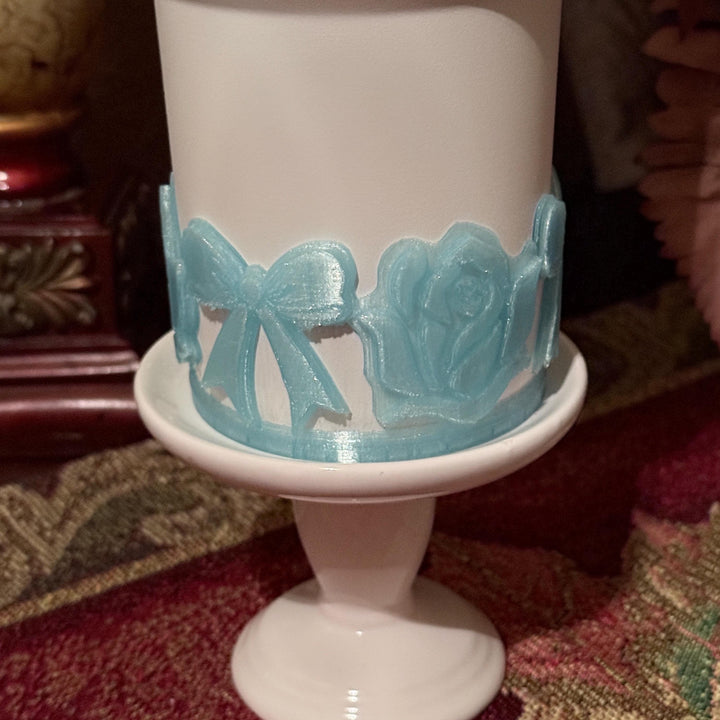 White Shimmer LSF Couquette Ribbon Bow lid topper, handle charms, white tumbler boot, Fit the Love Shack Fancy Stanley, Unique Accessories