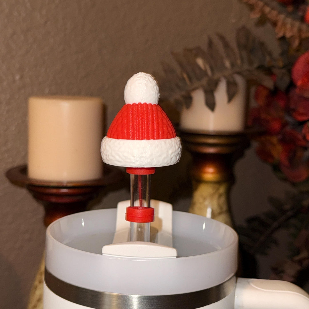 Christmas Winter Hat Straw Cap, for Stanley 20 30 or 40 oz Tumblers, unique gift, Christmas accessories