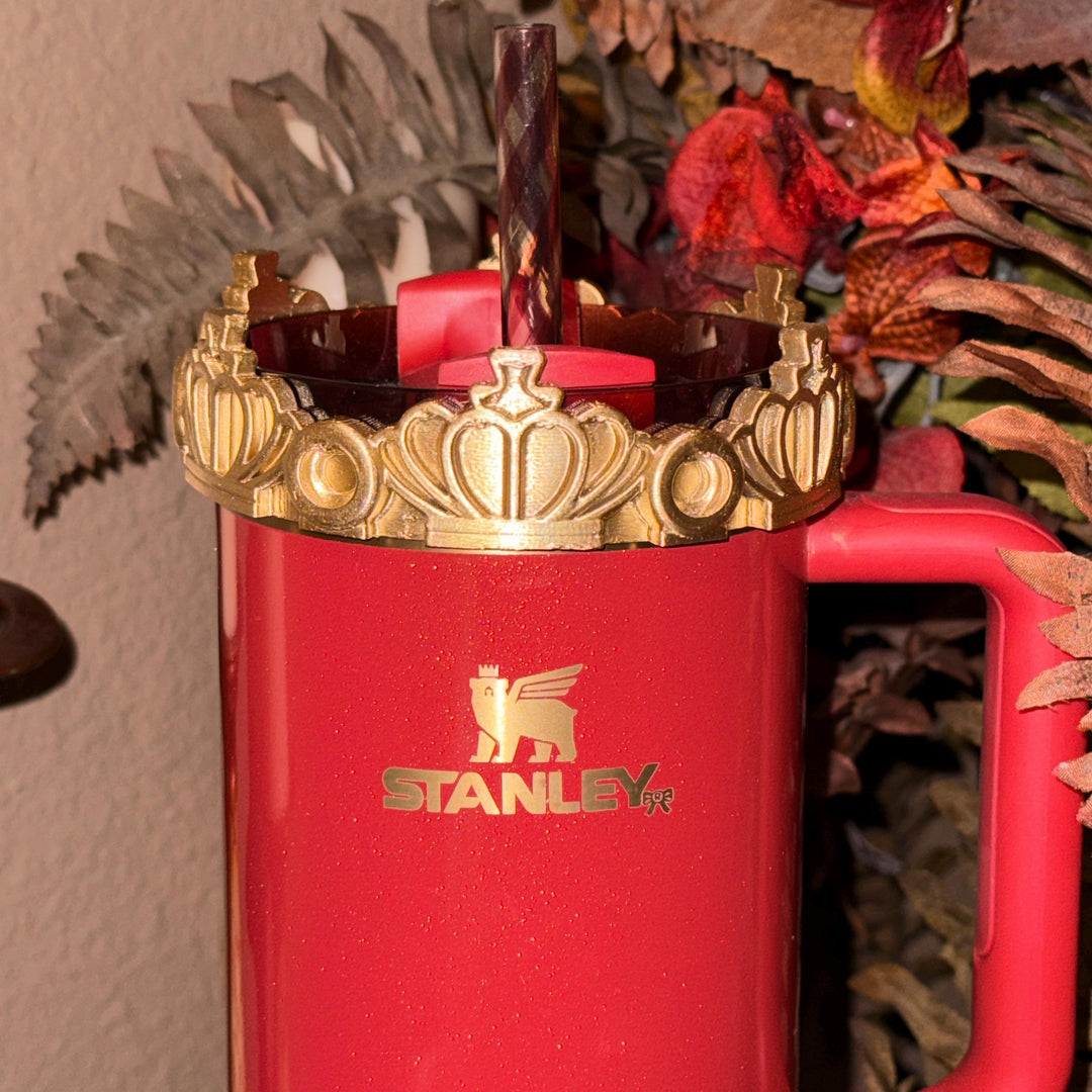 Gold Crown Boot and Halo (C2) Tumbler Accessories, 20 30 40 oz, Fits Starlight Shimmer and Black Honey, unique trending gifts for Stanley