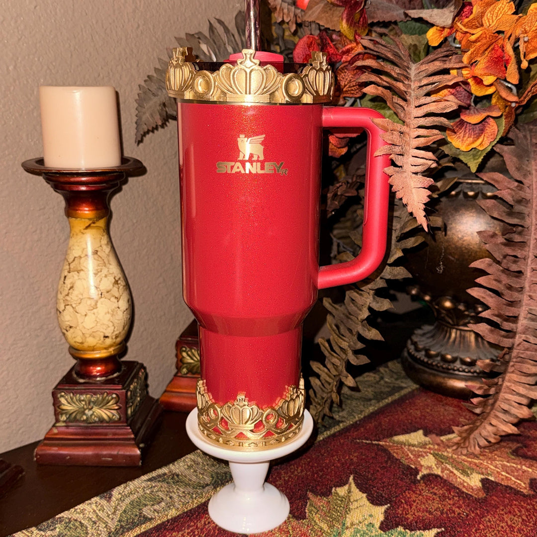 Gold Crown Boot and Halo (C2) Tumbler Accessories, 20 30 40 oz, Fits Starlight Shimmer and Black Honey, unique trending gifts for Stanley