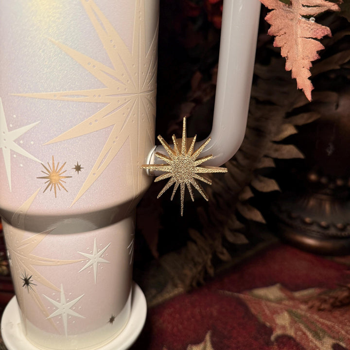 Gold White Nativity Scene Jesus Mary, Tumbler Boot or toppers, star handle charms, Stanley Tumbler Accessories, Starlight Shimmer