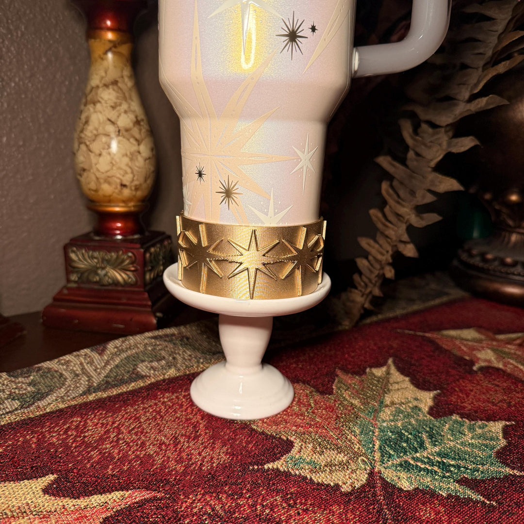 Gold White Nativity Scene Jesus Mary, Tumbler Boot or toppers, star handle charms, Stanley Tumbler Accessories, Starlight Shimmer