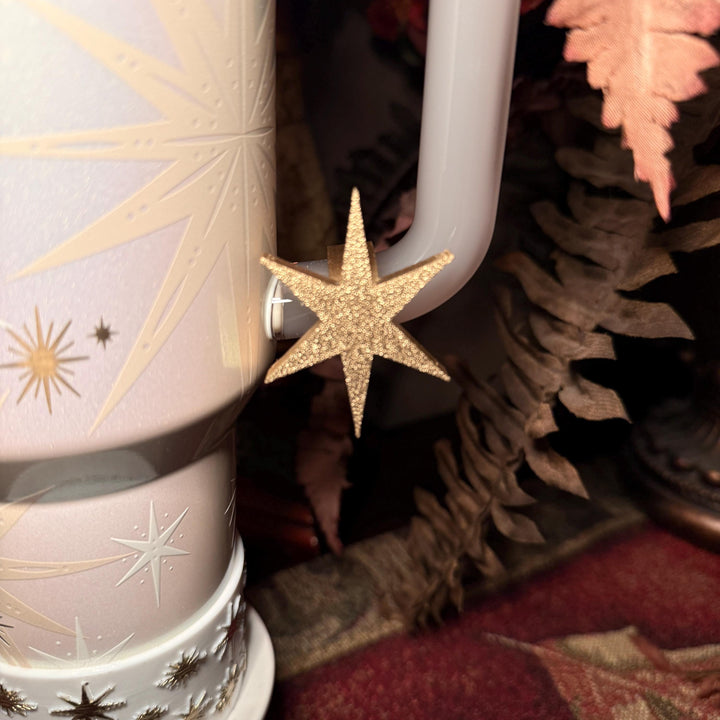 Gold White Nativity Scene Jesus Mary, Tumbler Boot or toppers, star handle charms, Stanley Tumbler Accessories, Starlight Shimmer