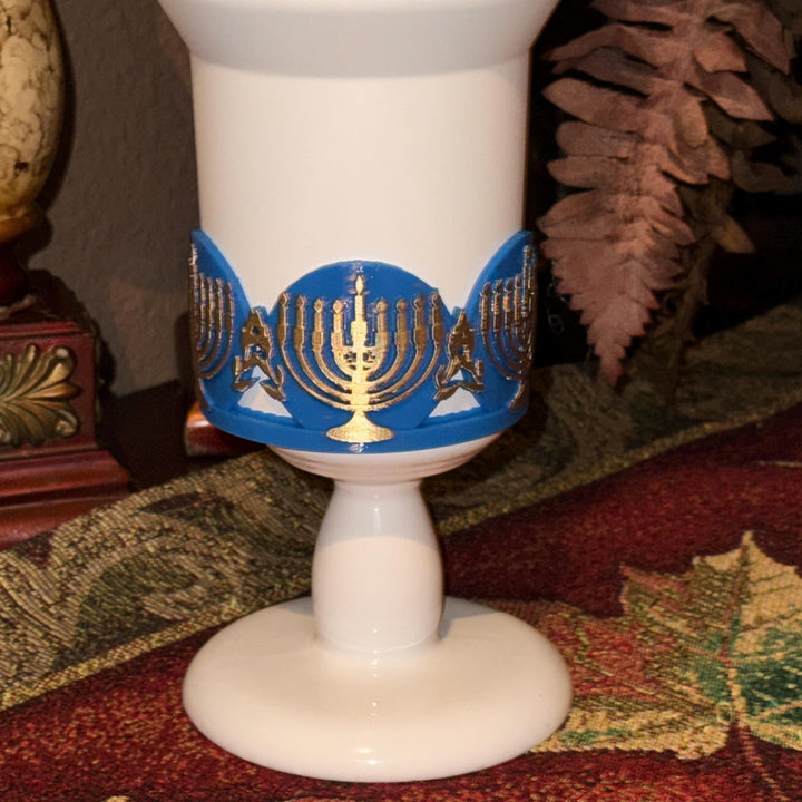 Hanukkah Menorah Jewish Holiday Ceremonial Tumbler Boot, Protective Sleeve, Stanley Tumbler Accessories