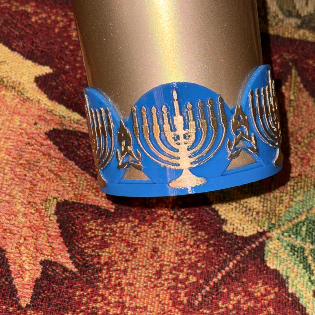 Hanukkah Menorah Jewish Holiday Ceremonial Tumbler Boot, Protective Sleeve, Stanley Tumbler Accessories