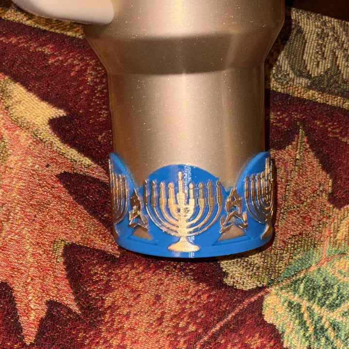 Hanukkah Menorah Jewish Holiday Ceremonial Tumbler Boot, Protective Sleeve, Stanley Tumbler Accessories