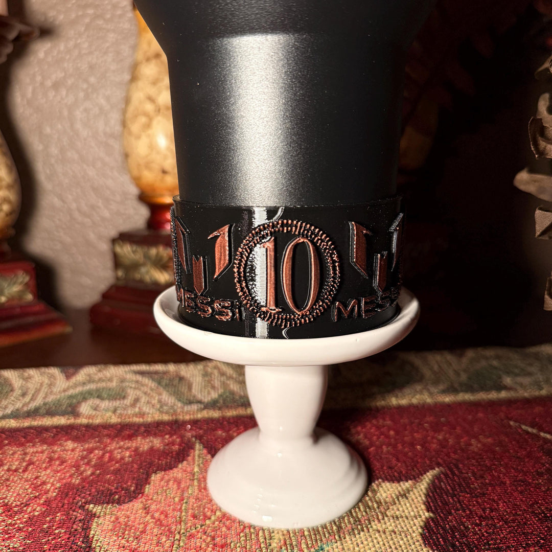 Black Rose Gold Emblem Tumbler Boot, Fits Stanley, Soccer Star, Jersey 10, Argentina Soccer Accessories