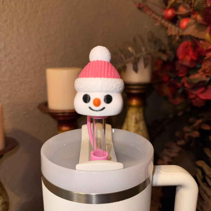 Snowman Straw Cap, for Stanley 20 30 or 40 oz Tumblers, unique gift, Christmas accessories