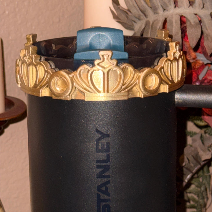 Gold Crown Boot and Halo (C2) Tumbler Accessories, 20 30 40 oz, Fits Starlight Shimmer and Black Honey, unique trending gifts for Stanley