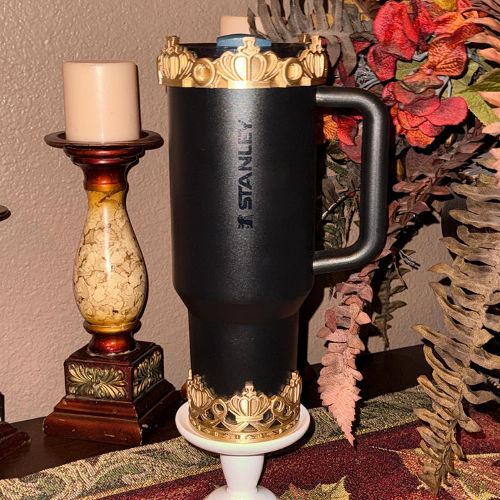 Gold Crown Boot and Halo (C2) Tumbler Accessories, 20 30 40 oz, Fits Starlight Shimmer and Black Honey, unique trending gifts for Stanley