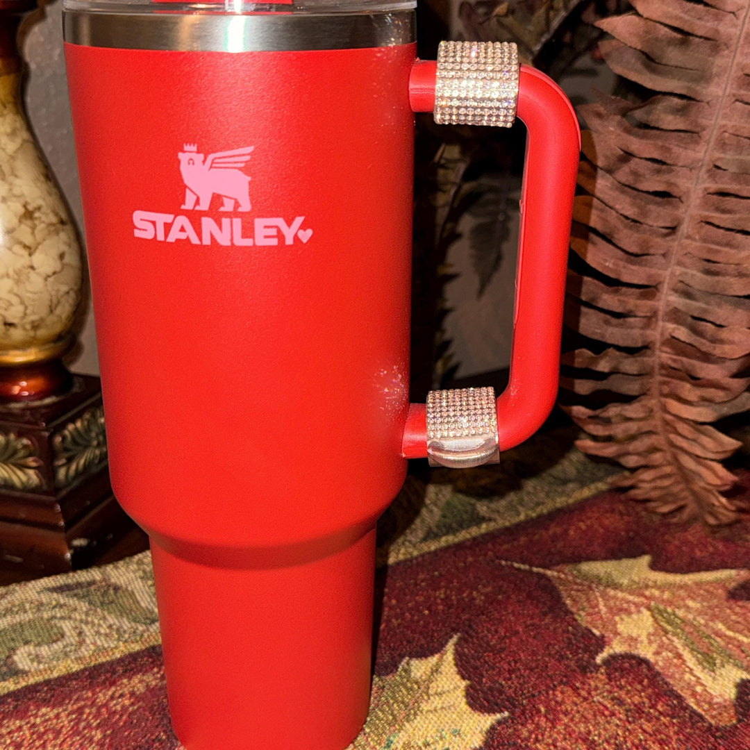 Silver Rhinestone Cup Handle Clip – Magnetic Tumbler Charm Accessory