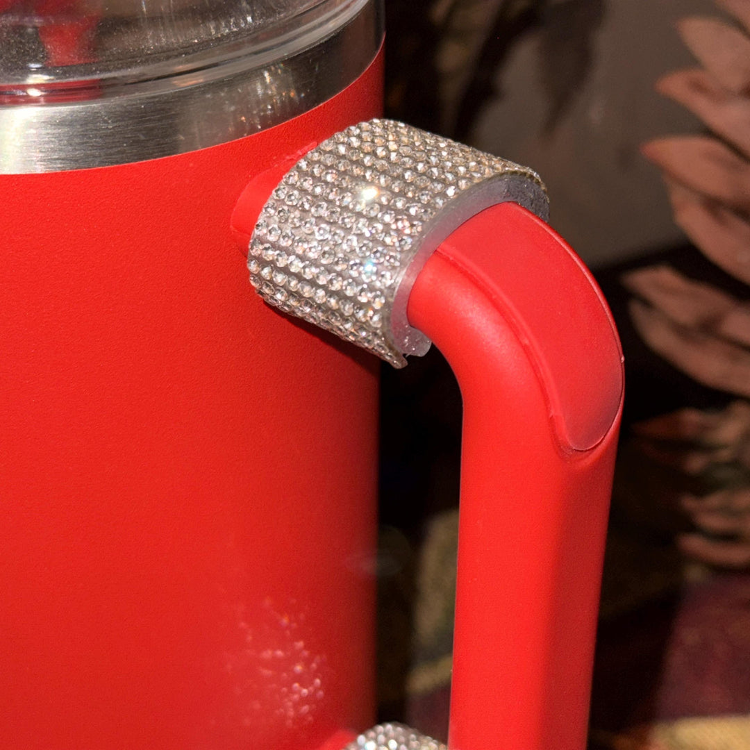Silver Rhinestone Cup Handle Clip – Magnetic Tumbler Charm Accessory