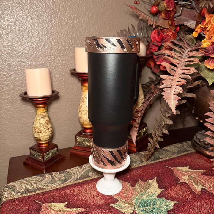 Tiger Stripe Black Rose Gold Tumbler Boots or halo, Fits Stanley, Soccer Star, Jersey 10, Argentina Soccer Accessories