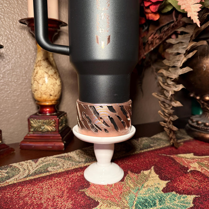 Tiger Stripe Black Rose Gold Tumbler Boots or halo, Fits Stanley, Soccer Star, Jersey 10, Argentina Soccer Accessories