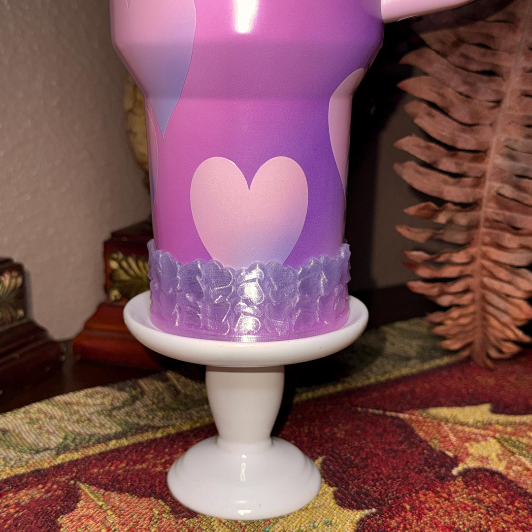 Pink and Purple Ombre Valentine Heart Cluster Tumbler Boot, Protective Sleeve, Boot, Halo, and Bangle, fits 20 30 or 40 oz Stanley