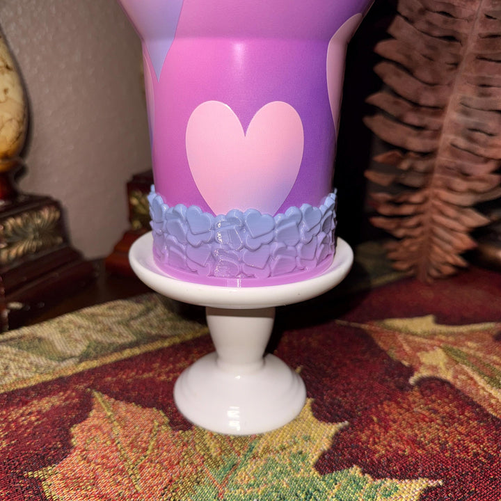 Mermaid Ombre Valentine Heart Cluster Tumbler Boot, Protective Sleeve, Boot, Halo, and Bangle, fits 20 30 or 40 oz Stanley