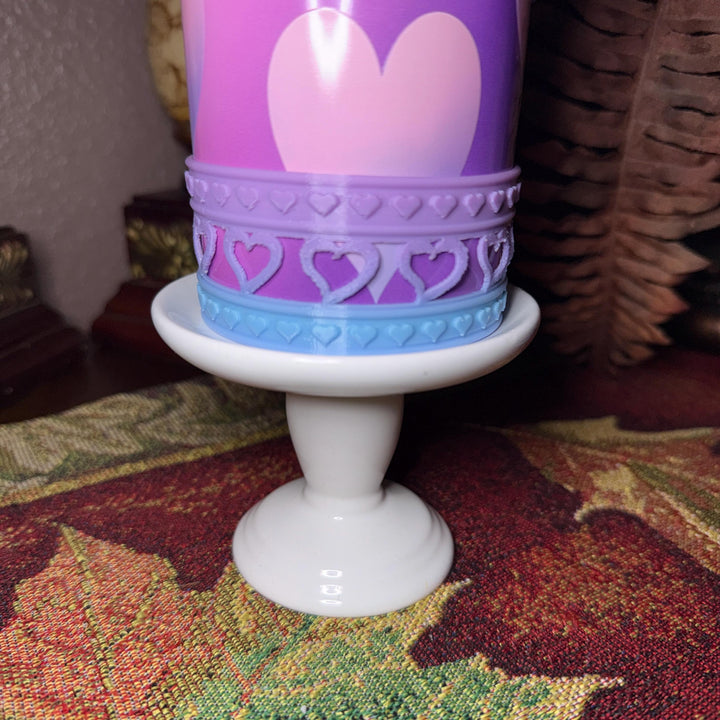 Mermaid Pink Lavender Blue Ombre Valentine Heart Cluster Tumbler Boot, Halo, and Bangle, fits 20 30 or 40 oz Stanley