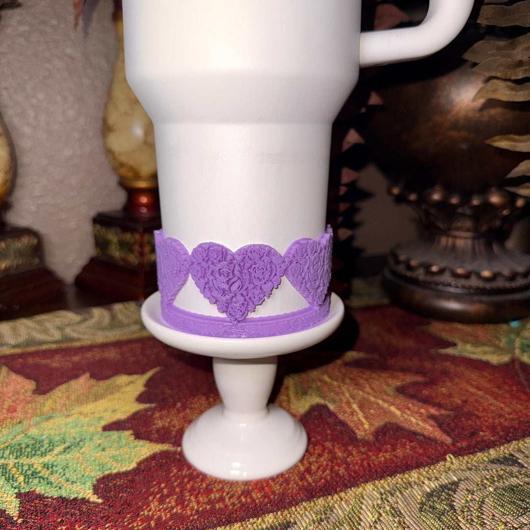Rose Embossed Valentine Heart Tumbler Boot, Red White Pink Lavender, Protective Sleeve, HOT SELLER