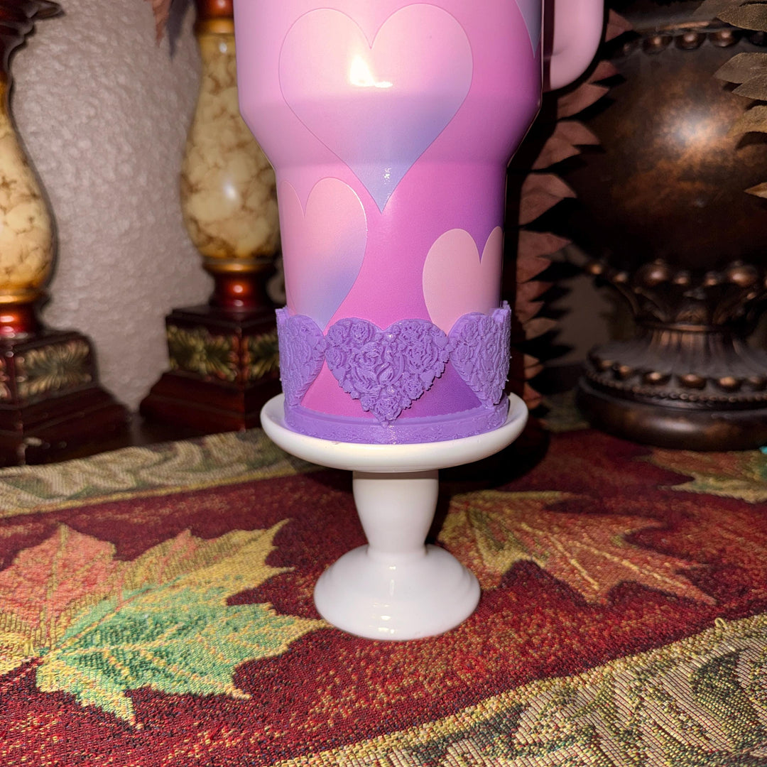 Rose Embossed Valentine Heart Tumbler Boot, Red White Pink Lavender, Protective Sleeve, HOT SELLER