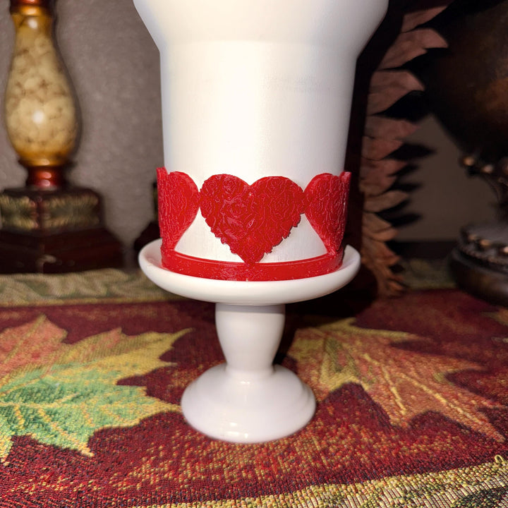Rose Embossed Valentine Heart Tumbler Boot, Red White Pink Lavender, Protective Sleeve, HOT SELLER